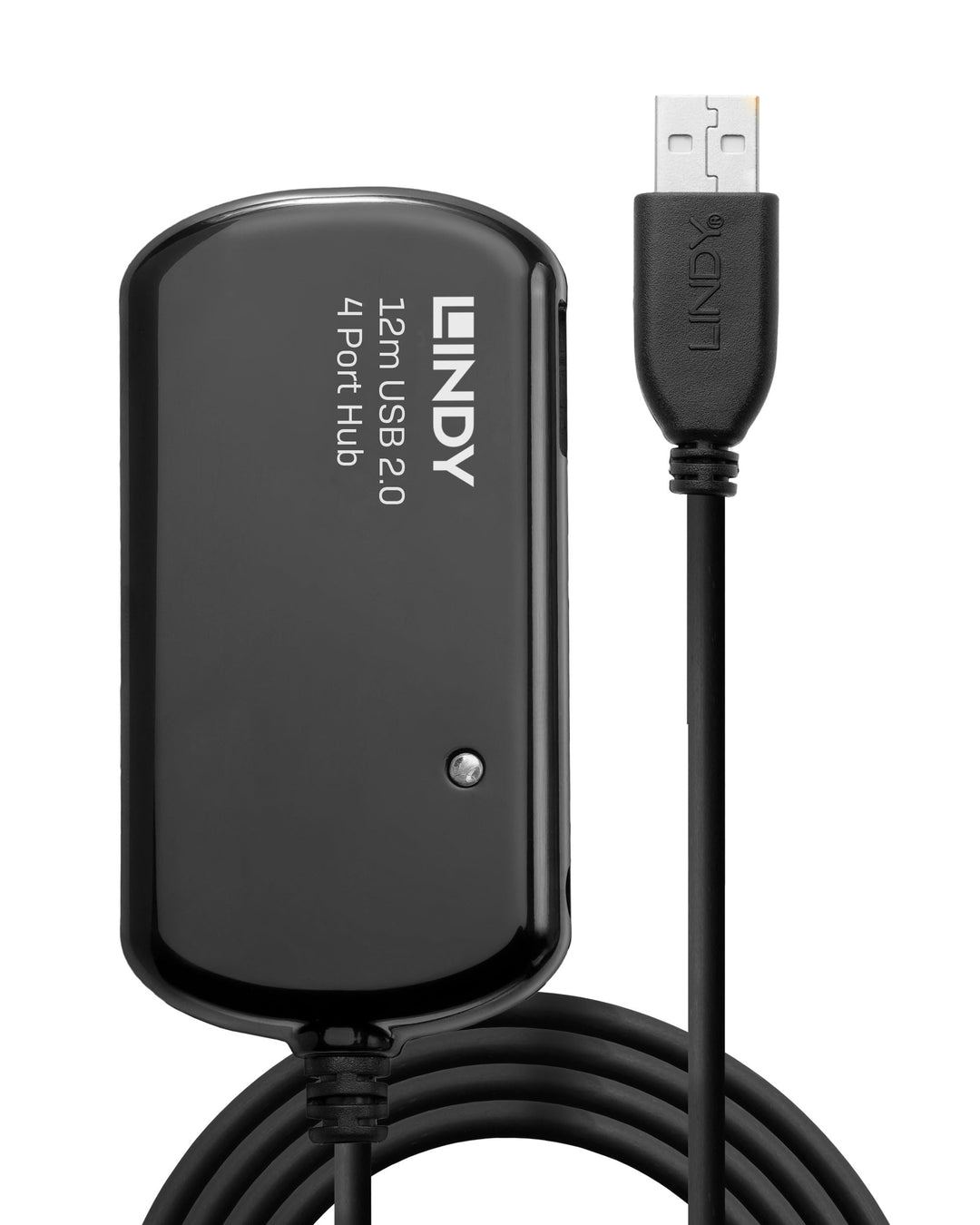 LINDY USB 2.0 Aktiv-Verlängerungs-Hub Pro - Kabel, 42783, Schwarz