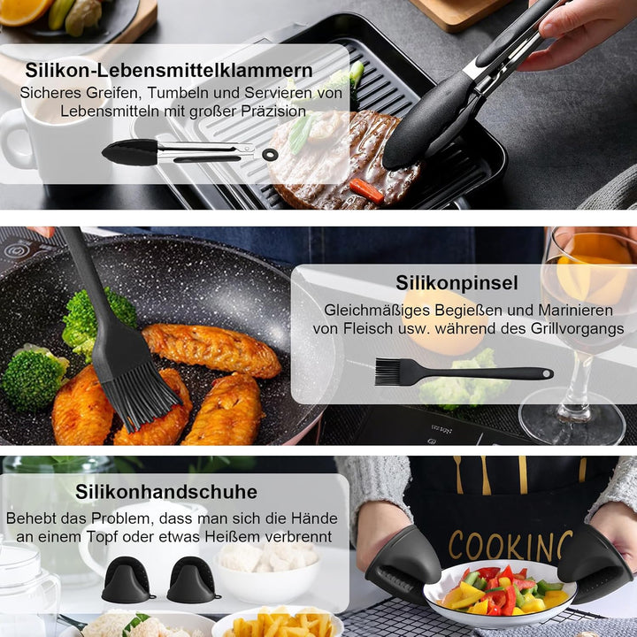 Silikonform Heissluftfritteuse für Philips HD9270/90, 19 Stück Airfryer Silikonform Set für Philips
