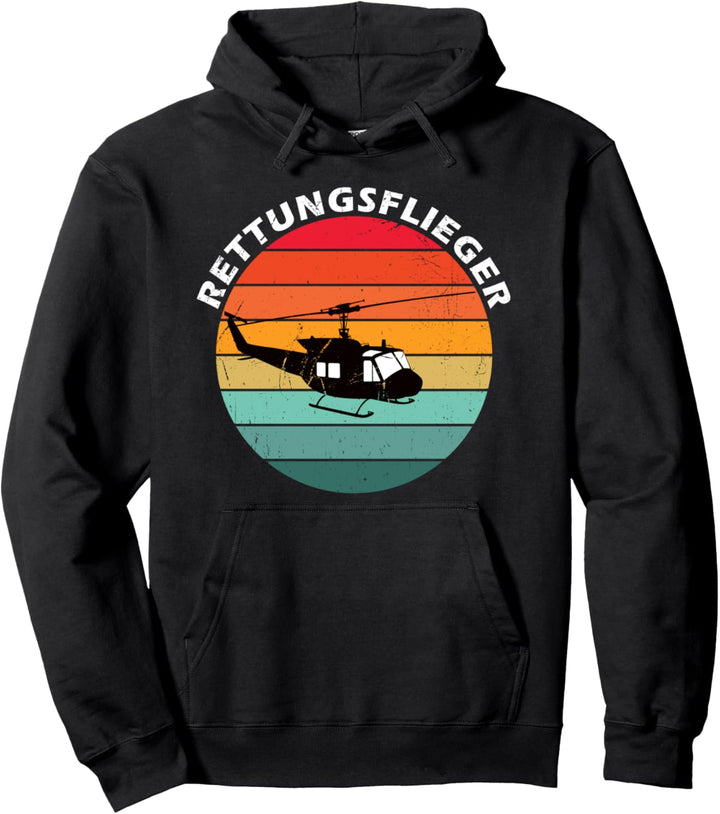 Flugrettung Hubschrauber Vintage Rettungsflieger Pullover Hoodie