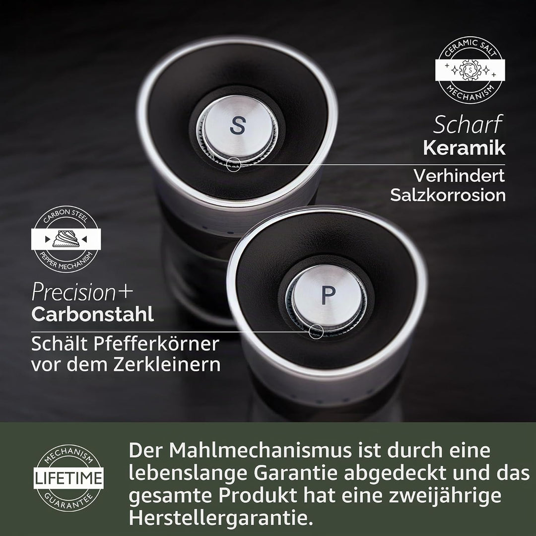 Cole & Mason H306598P Horsham Salz und Pfeffermühle, Chrom, 2er Set Manuell, Acryl, 154mm, Classic I