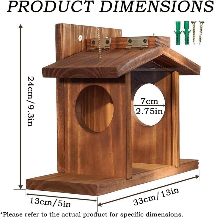 Holz-Eichhörnchenfutter, Eichhörnchen Futterstation Für Den Aussenbereich, Grosse Kapazität, Eichhör