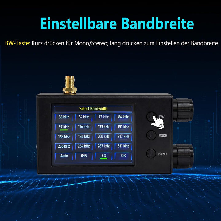 AURSINC TEF6686 Pocket Mini Radio V2.2, Shortwave Radio Receiver with RDS, 2.8-Inch Touchscreen Colo