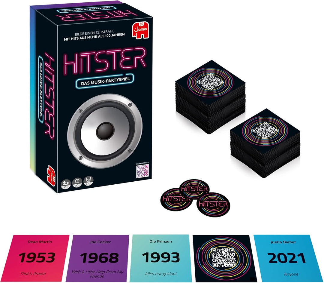 Jumbo Spiele Hitster Original Ein Party- und Kartenspiel für Erwachsene und Familien - 2 bis 10 Spie