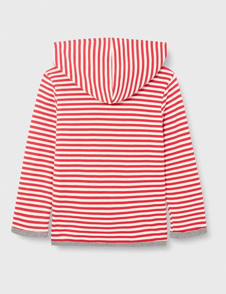 loud + proud Unisex Kinder Ringel, GOTS Zertifiziert Wendejacke 98-104 Tomato, 98-104 Tomato