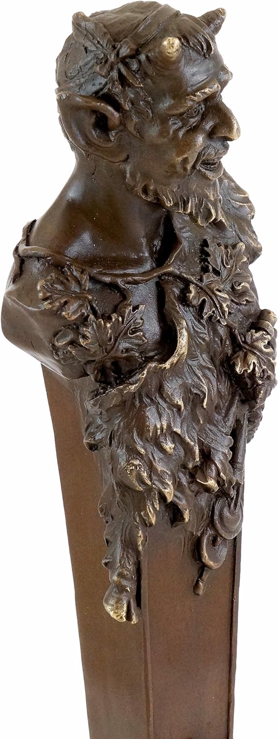 Kunst & Ambiente - Wiener Bronze Figur - Faun Büste/Teufel/Satyr - Bergmann Stempel - Bronzefigur -