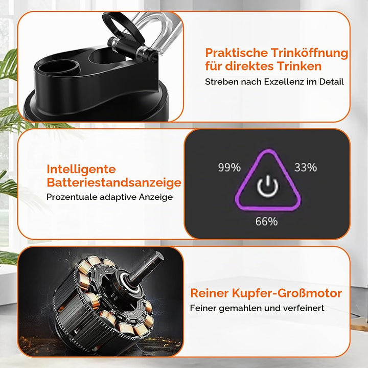 Smoothie Maker,Tragbarer Mixer/Blender 700ml,Leistungsstarker Mini Mixer To Go,6000 mAh Batterie,Por