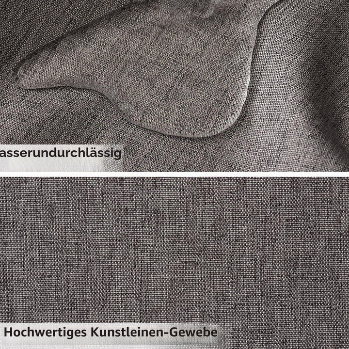 MIULEE Leinen Texturiert Duschvorhang 120x180 cm grau, Schwerer Hotel Luxus Polyester Wasserdicht Du