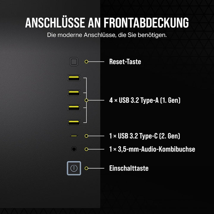 CORSAIR 6500X Mid-Tower ATX-Doppelkammer-PC-Gehäuse – Gehärtetes Panoramaglas - Umgekehrte Verbindun