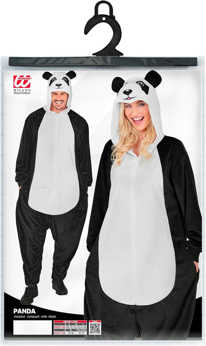 W WIDMANN MILANO Party Fashion - Tier Overall für Erwachsene, weicher Plüsch Jumpsuit mit Kapuze, Ti