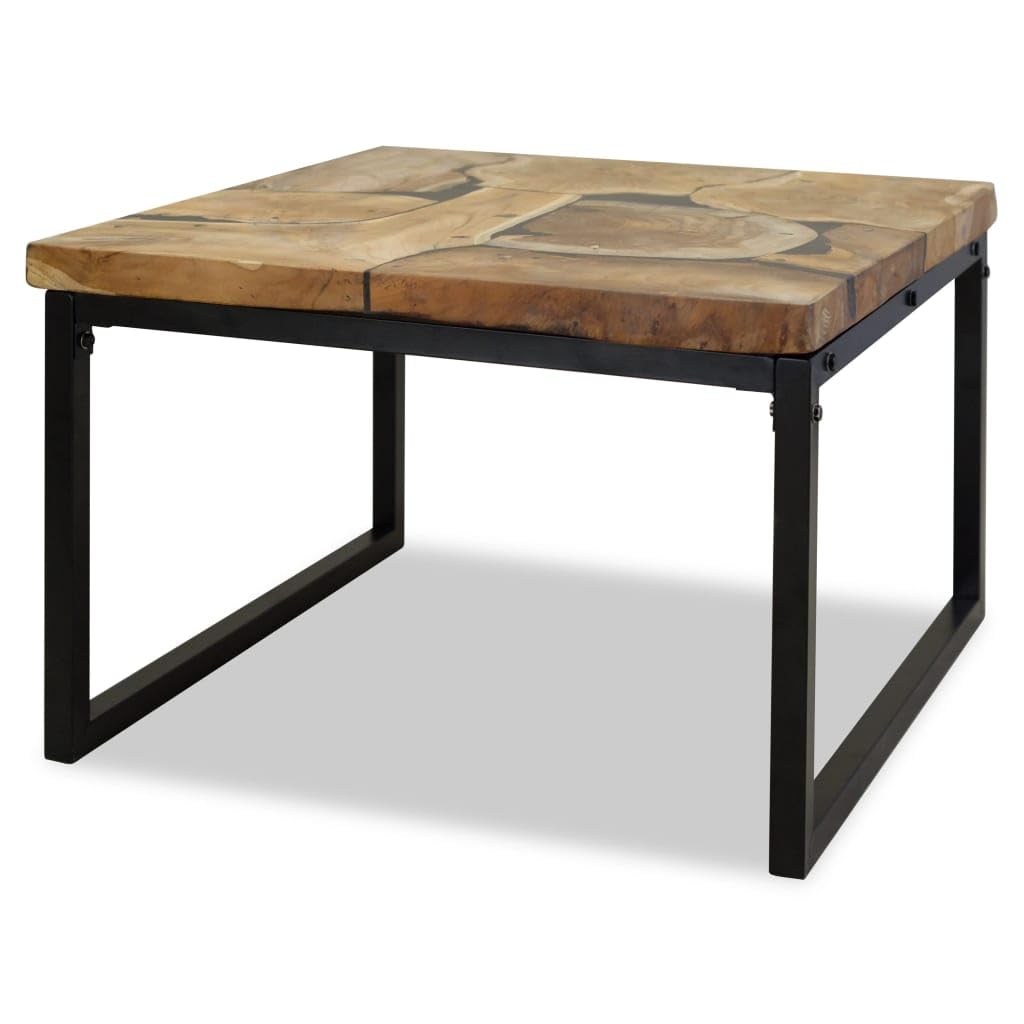 ZQQLVOO Couchtisch Beistelltisch Deko Wohnzimmer Wohnzimmertisch Couchtisch Teak Harz 60 x 60 x 40 c