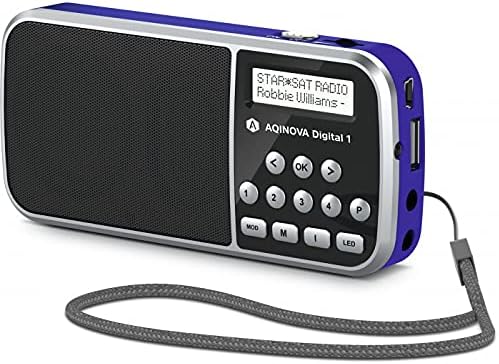 AQINOVA Digital 1 – portables DAB+/UKW Radio (LCD-Display, Favoritenspeicher, Direktwahltasten, Kopf