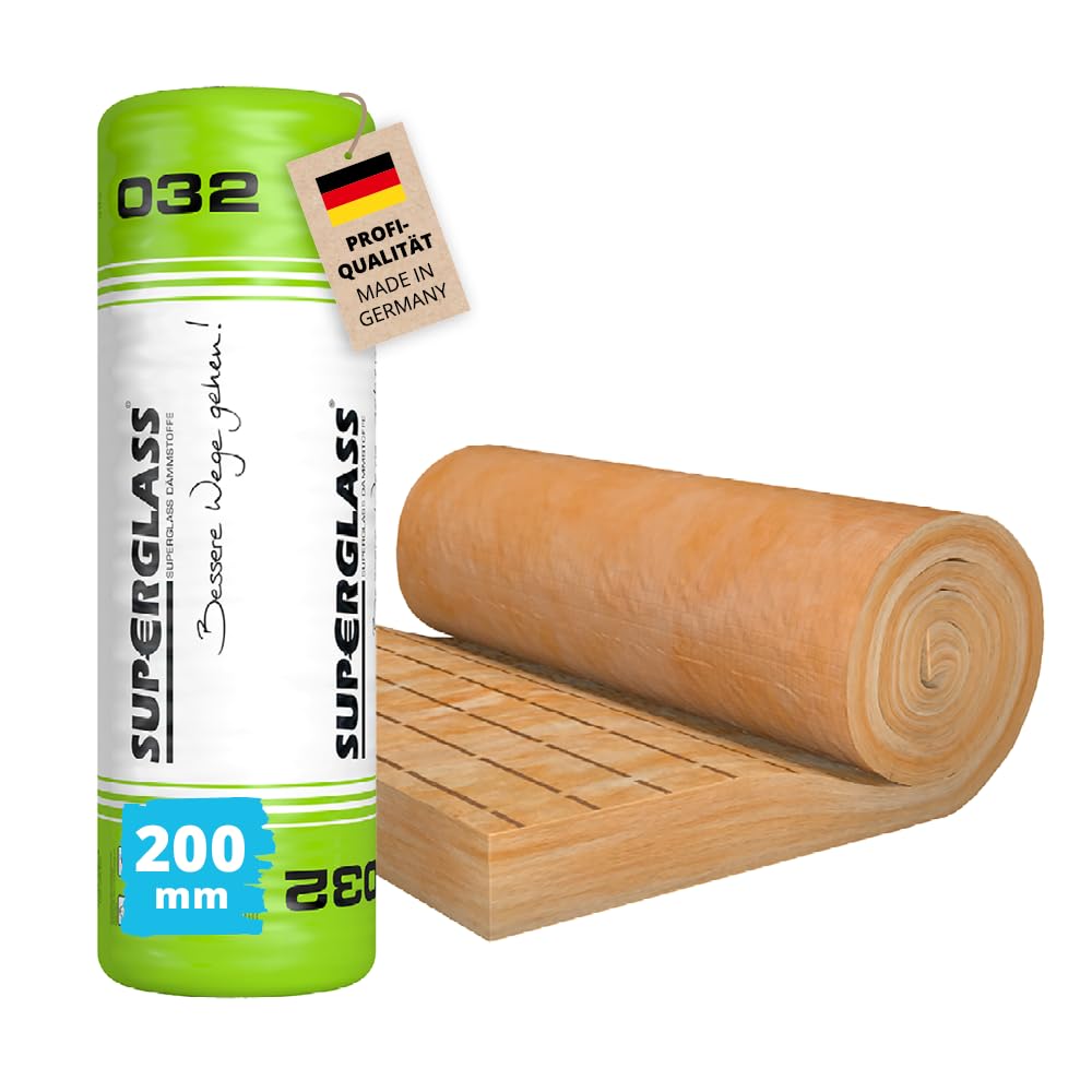 Superglass Klemmfilz KF 4 WLG032 – 2300 mm x 1250 mm x 200 mm (2,87 m²) | Profi-Qualität - Glaswolle