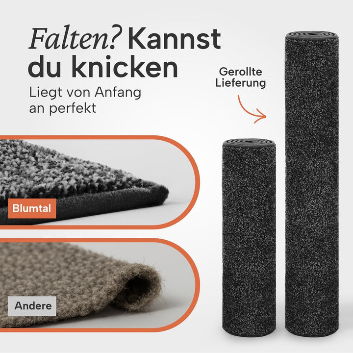 Blumtal Fussmatte 80x120 cm - Mikrofaser Schmutzfangmatte mit wasserdichter TPR-Rückseite - rutschfe