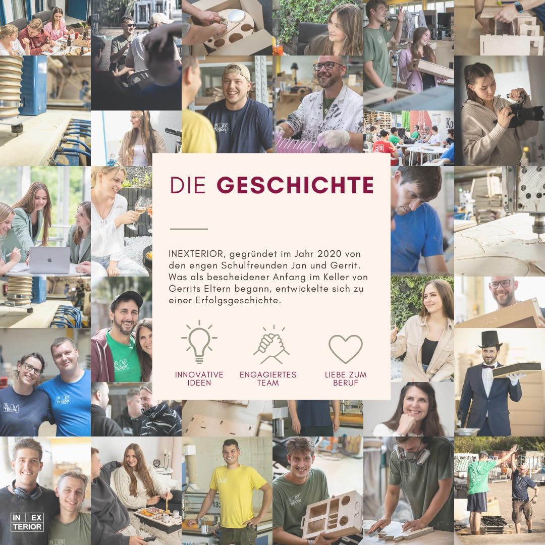 INEXTERIOR CouchBar - PERSONALISIERBAR - handgefertigt in Deutschland - Zwei Snackschalen, Organizer