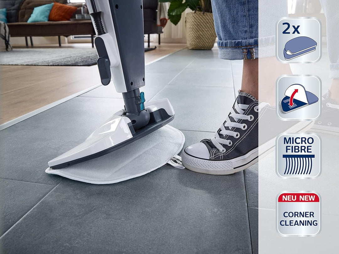Leifheit 6er Set Ersatzpads Dampfreiniger CleanTenso Power 2.0, Dampfbesen Wischbezug für eine poren