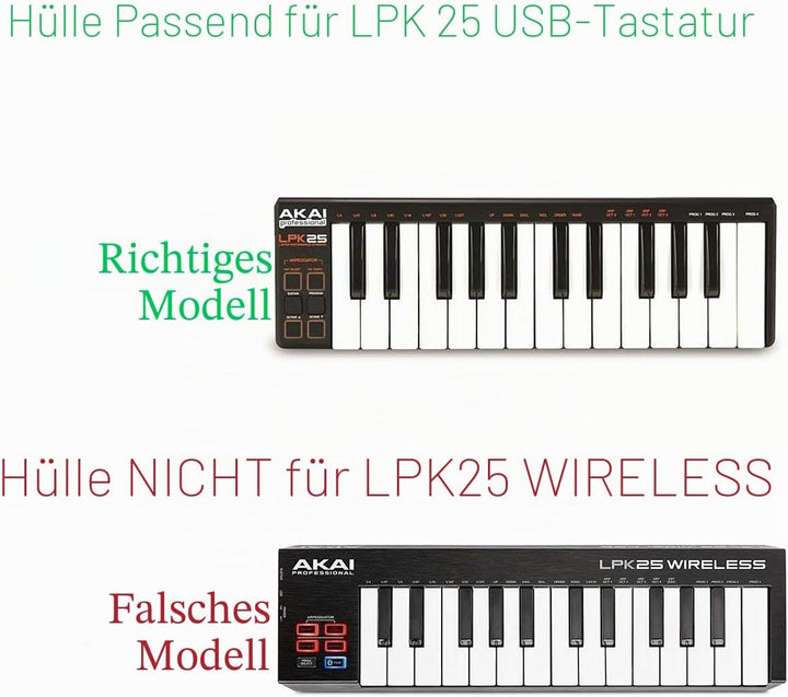 Khanka Hartschalen-Schutzhülle für AKAI Professional Pro LPK25 Wireless Keyboard Master MIDI Bluetoo