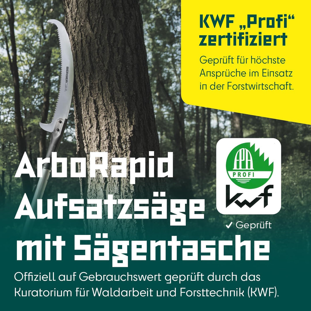 Berger ArboRapid Set 63952 Aufsatzsäge, Länge: 40 cm Sägenaufsatz für Teleskopstangen für Äste inkl.