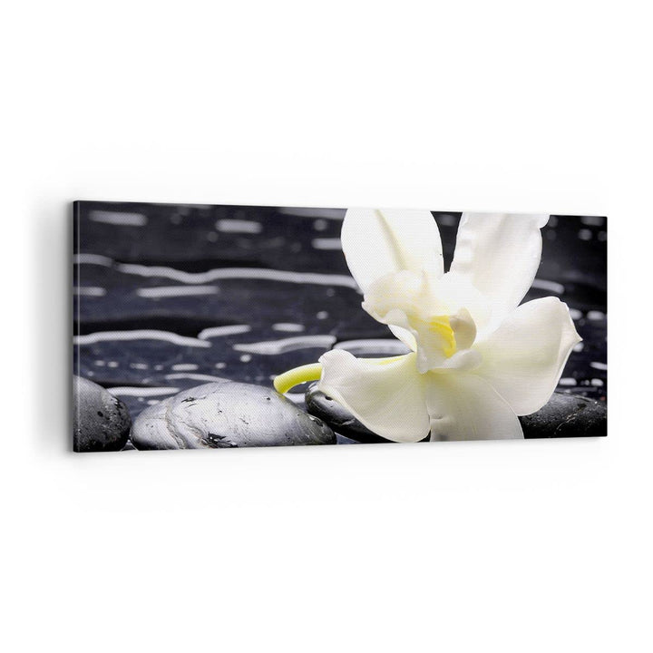 Panorama Bilder auf Leinwand 100x40cm Leinwandbild Spa Orchidee Steine Wasser Gross Wanddeko Bild Sc