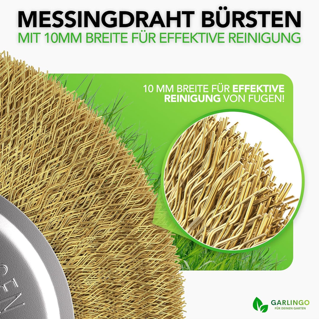 GARLINGO Fugenbürste 4er Set | Kompatibel mit Gloria Multibrush und Anderen Drahtbürsten | 10 mm Bre