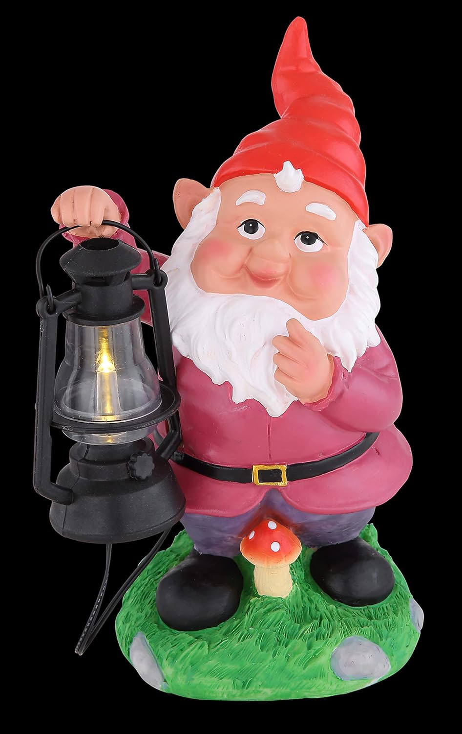 bmf-versand® LED Solar Gartenzwerg lustig - Gartenfigur mit Licht wetterfest - Solarlaterne Zwerg -