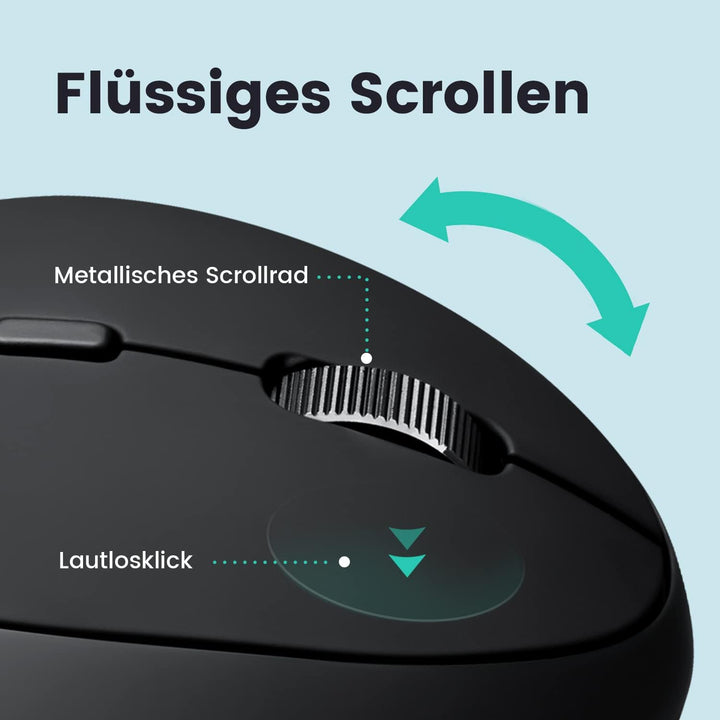 Perixx PERIMICE-819B Tragbare vertikale Bluetooth-Maus – Rechargeable - kabellose 3-in-1-Multi-Devic