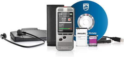 Philips PocketMemo Set für Autor und Assistenz DPM6700/03 enthält Diktiergerät DPM6000, Fussschalter