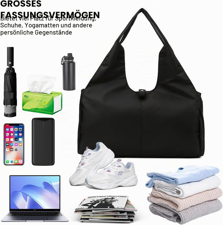 Sporttasche Damen Yogatasche, Yogatasche Sporttasche mit Schuhfach, Wasserdicht Reisetasche Training