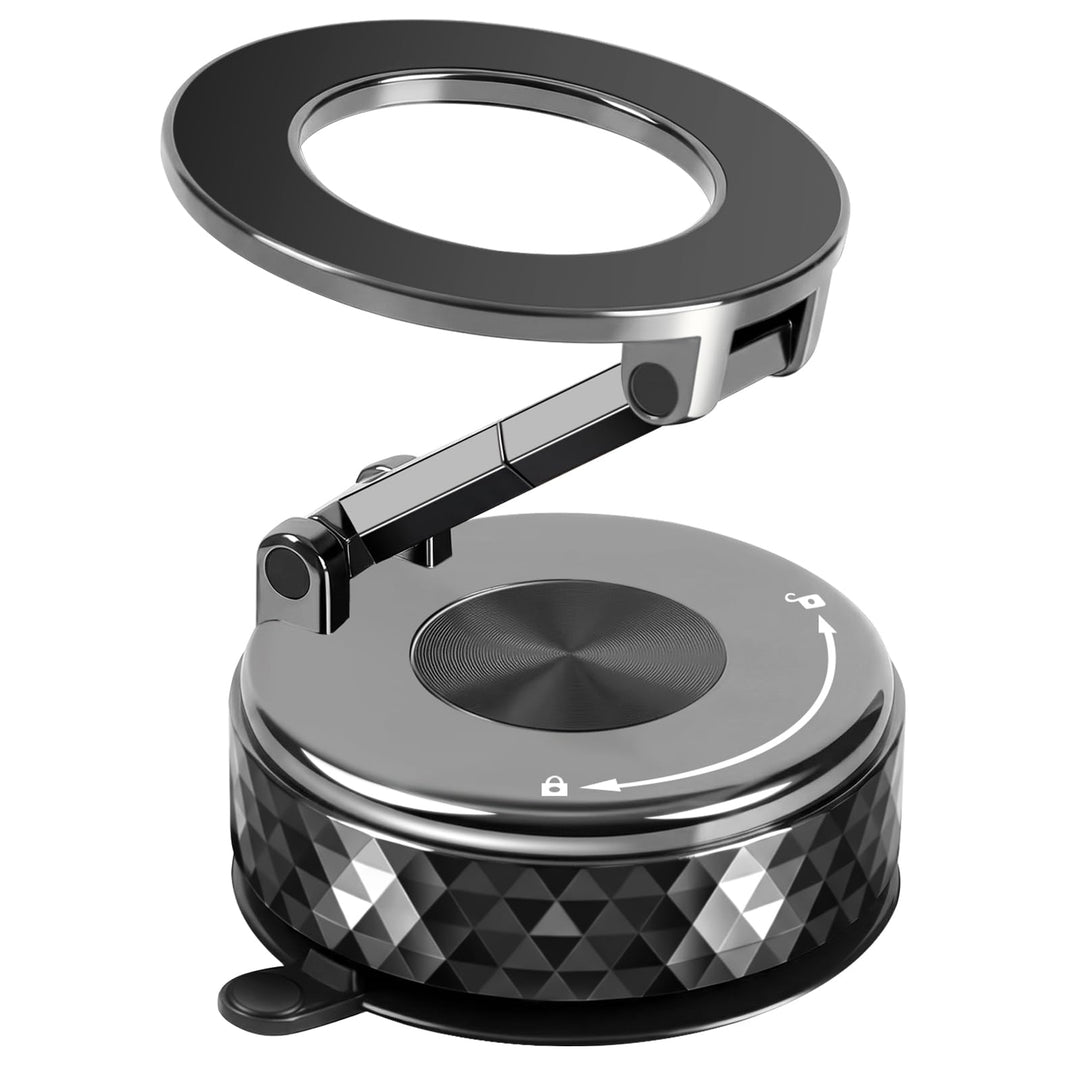 Handyhalterung Auto Magnetisch, Vakuum Magnet Handy Halterung mit Saugnapf für Armaturenbrett, 360°