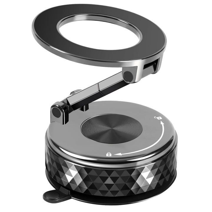 Handyhalterung Auto Magnetisch, Vakuum Magnet Handy Halterung mit Saugnapf für Armaturenbrett, 360°