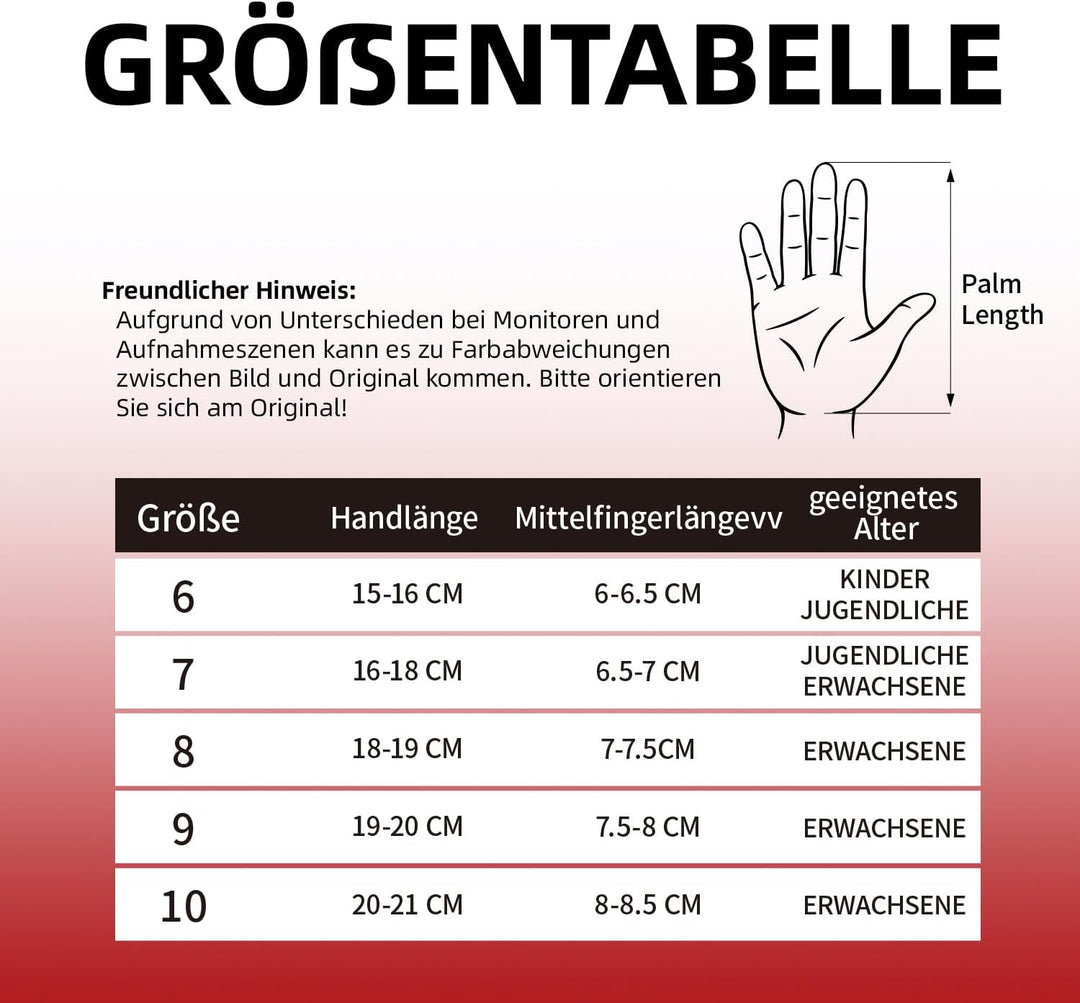 Torwarthandschuhe, Gute Griffigkeit fussball Handschuhe Kinder in den Grössen 6-10,Starker Empfänger