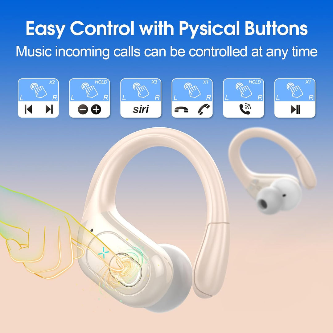 Aptkdoe In Ear Kopfhörer Kabellos Sport, Bluetooth 5.4 Kopfhörer mit ENC Mic, 75 Std Spielzeit, Anpa