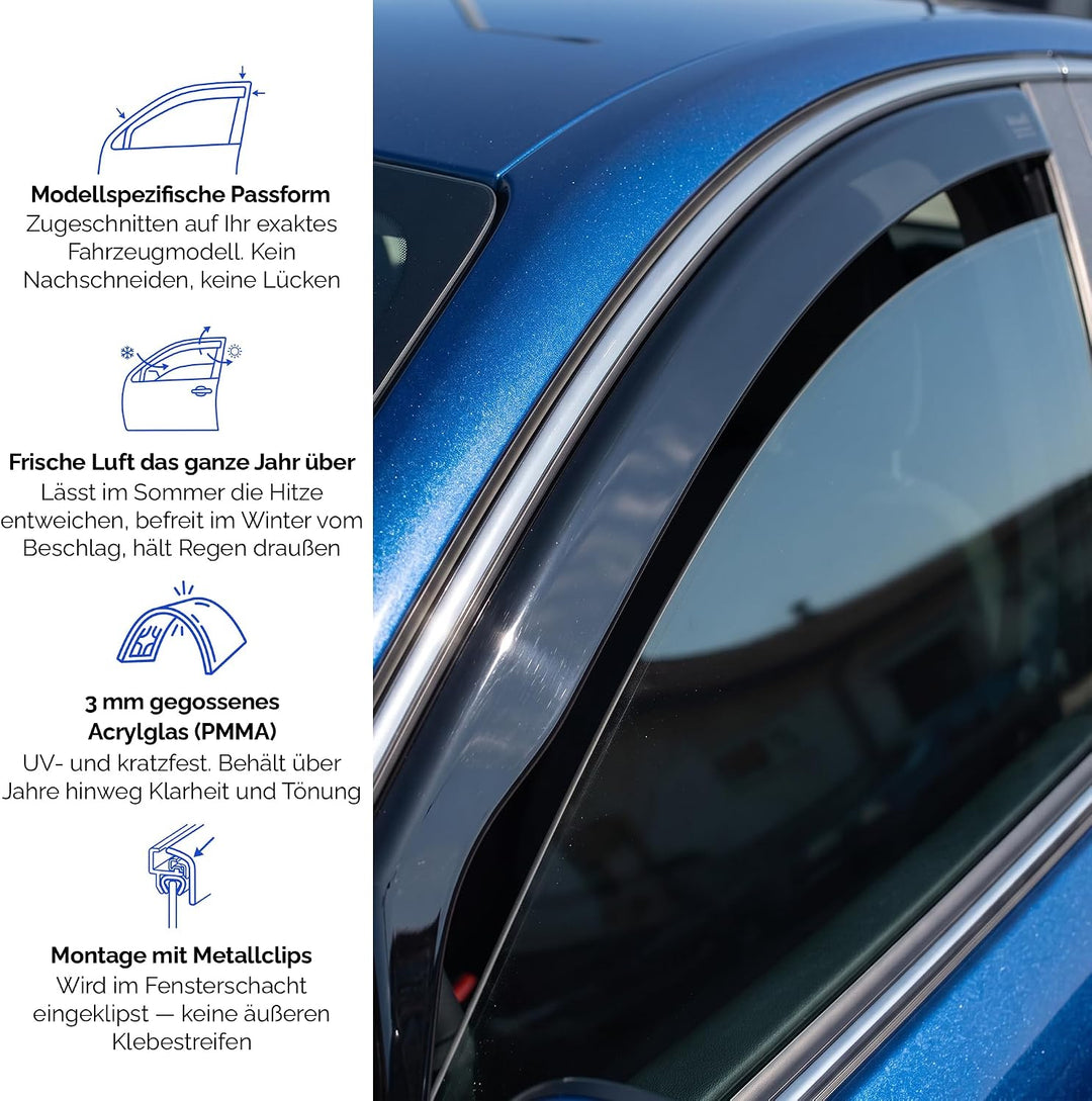 Heko Towequipe HEKO-31133 Windabweiser für Ford Galaxy 1994-2006 Minivan, 2 Stück, Transparenter