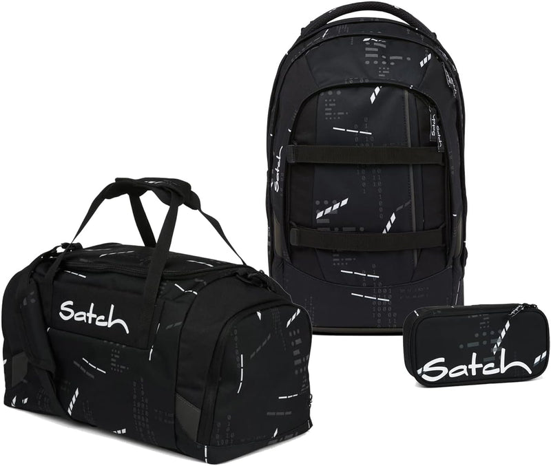 satch Pack Schulrucksack Set 3tlg. mit Sporttasche und Schlamperbox Ninja Matrix