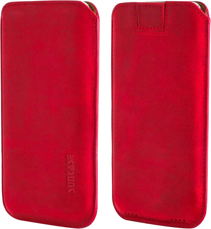 Suncase Original Leder Etui kompatibel mit iPhone 16 Pro (6,3 Zoll) Hülle Tasche Ultra Slim Ledertas