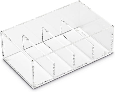 Maul Visitenkartenbox aus Acryl | Schreibtisch Organizer inkl. Deckel zur Aufbewahrung von Kunden- u