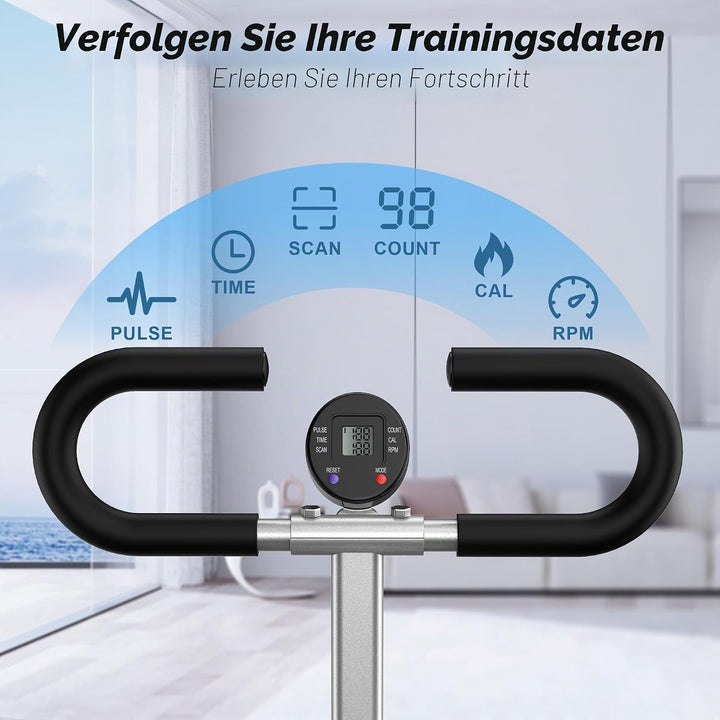 FLYBIRD Kniebeugenmaschine, Ruderfahrrad für Gesäss, Kern,Beine & Ausdauertraining,4 verstellbare Wi