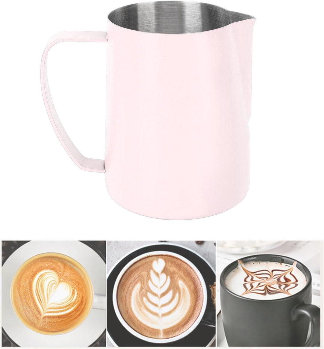 Milchkännchen Edelstahl 480ml, Milchaufschäumkrug Espresso Dampfkrug, Milchaufschäumbecher Milch Pit
