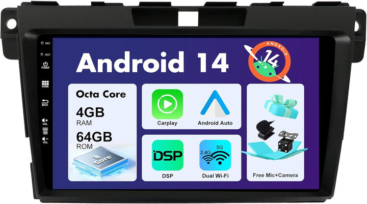 BXLIYER Android 12 IPS Autoradio Passt für Mazda CX-7 (2008-2015) - Eingebaut Carplay/Android Auto/D