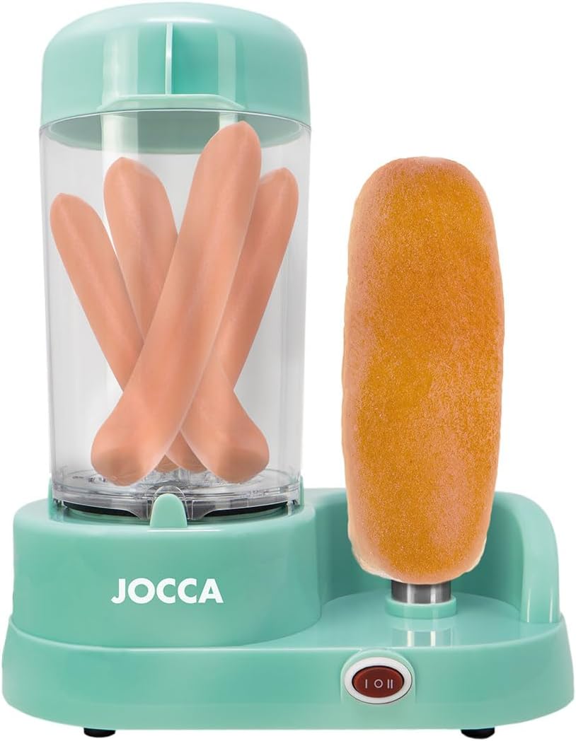 Jocca Hot Dog Maker, 350 Watt Dampfgarer mit Brötchenwärmer für 6 Würstchen, Türkis, T&#xFC;rkis