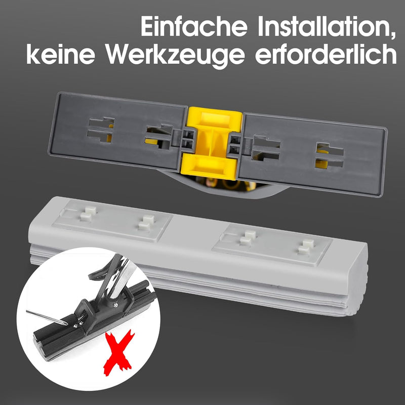 Masthome Schwamm Wischmopp,Schwammwischer mit 128cm Stiel Saugfähig Schwamm Bodenwischer mit 3 Schwa