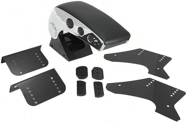 Universal Auto Armlehne Armlehne Mittelkonsole Aufbewahrungsbox Kunstleder Chrom