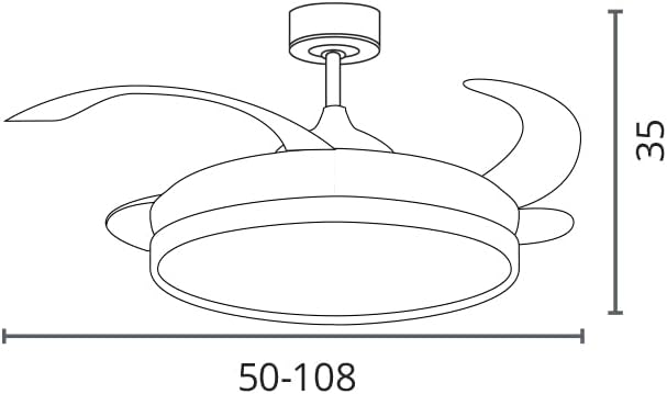 BEL AIR HOME ATENAS Deckenventilator, leiser DC-Motor, ausklappbare Flügel, LED-Licht, 36 W, 3 Tempe