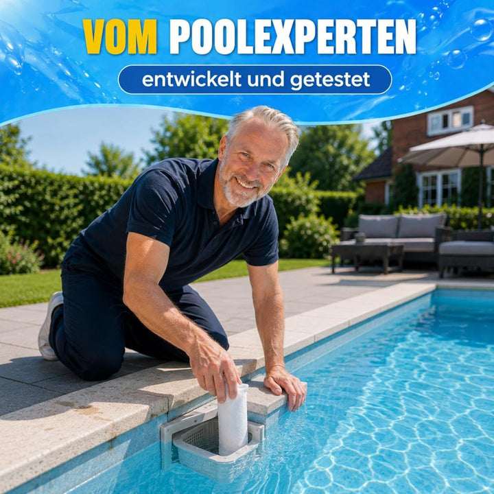 TerraUno Flockungsmittel Pool Kartuschen, 8 x 125g Flockkartusche für Sandfilter, Flockmittel Pool f