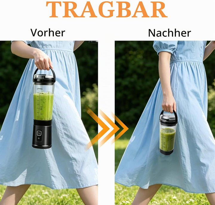 Mixgefäss kompatibel mit Ninja Blast Tragbarer Mixer, 530ml Mixbecher mit Auslaufsicherer Deckel, Mi