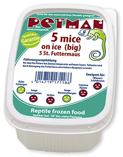 petman Mice on Ice, 5 x 5 STK.-Dose, Tiefkühl-Reptilienfutter ohne chemische Zusätze und Konservieru