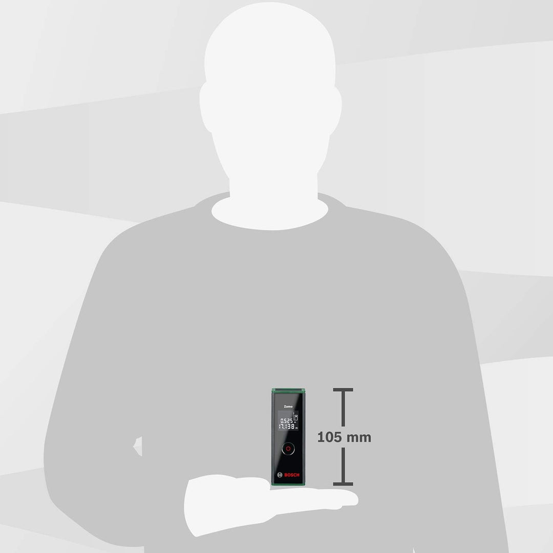 Bosch Laserentfernungsmesser Zamo Set mit Rad-& Laser-Linienadater (bis 20m einfach & präzise messen