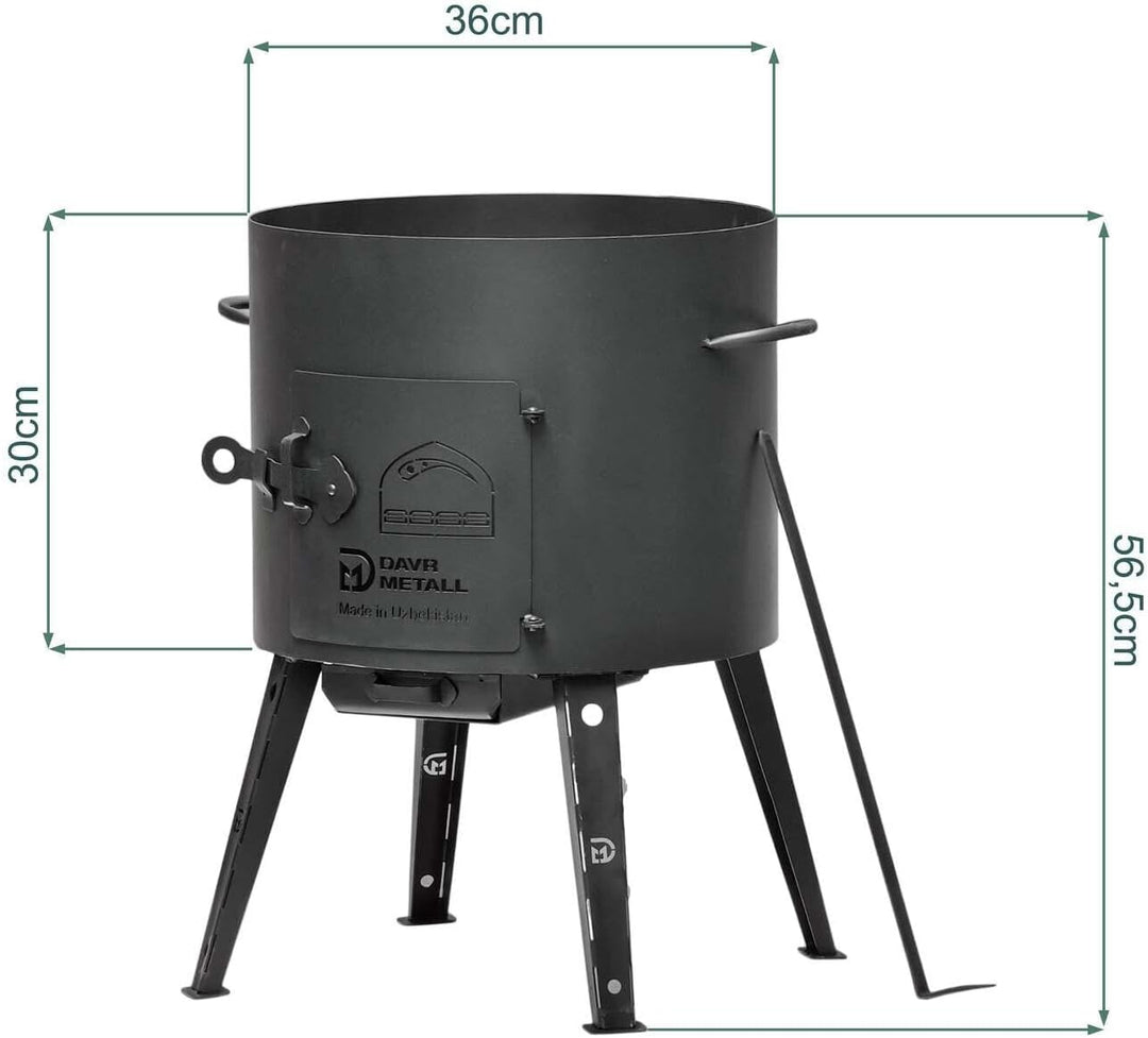 Ø36cm Uchag 2mm stahl Utschak Utschag Feldküche 10L Kazan WOK Kasan (Runder boden) Feuerstelle Campi