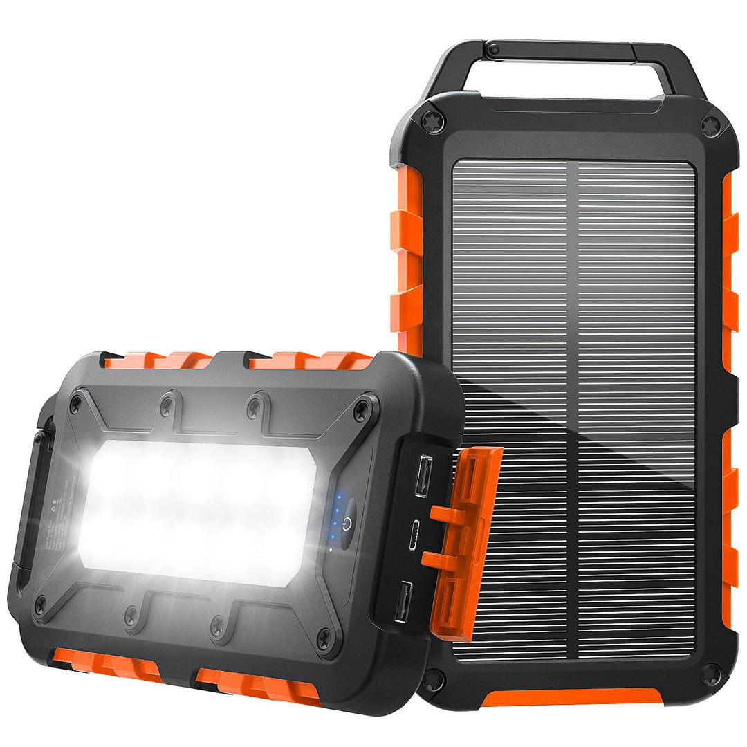 Solar Powerbank 10000mAh PD 22,5W Tragbares Solar Ladegerät USB C Outdoor Wasserdicht Externer Akku