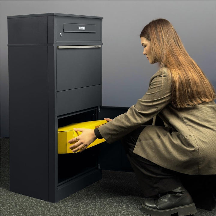 Metzler Briefkasten und Paketbox rostfrei und massiv, paketbox draussen gross XXL, Standbriefkasten