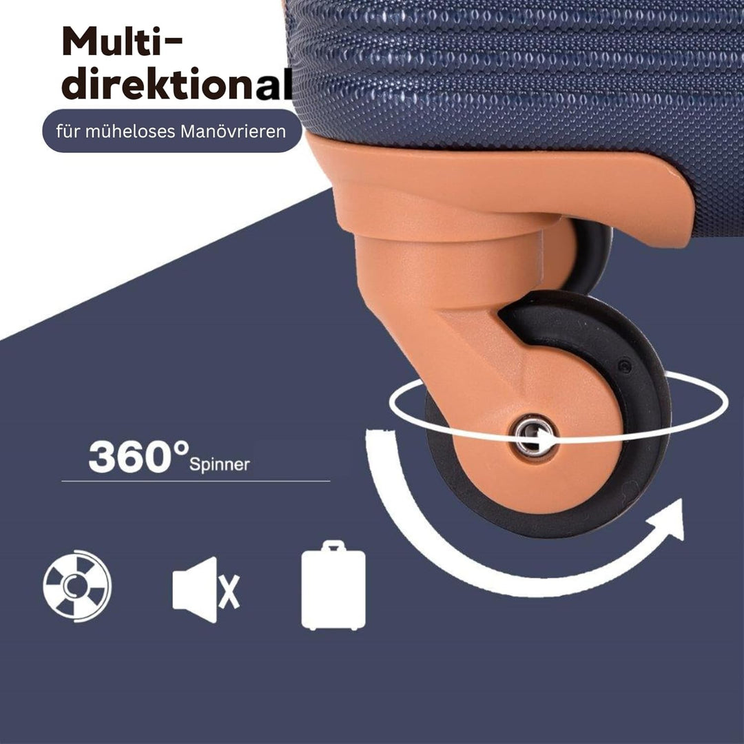 Travelhouse Kofferset Bari 6-teilig – ABS Hartschale Trolley Koffer Set mit Rollen, TSA-Schloss, Rei